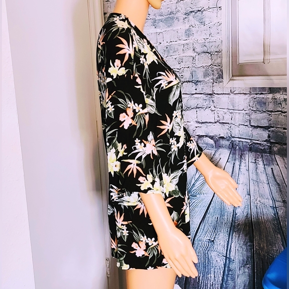 DIVIDED BY H&M TROPICAL FLORAL BEACH WEAR SUMMER COVER UP WOMEN'S SIZE  S - Picture 3 of 8